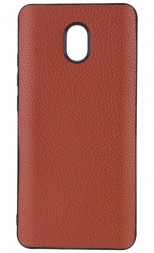 Накладка силиконовая для Xiaomi Redmi 8A под кожу коричневая