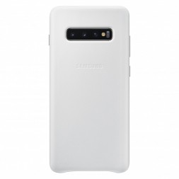 Накладка Samsung Leather Cover для Samsung Galaxy S10 Plus SM-G975 EF-VG975LWEGRU белая