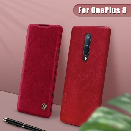 Чехол Nillkin Qin Leather Case для OnePlus 8 красный