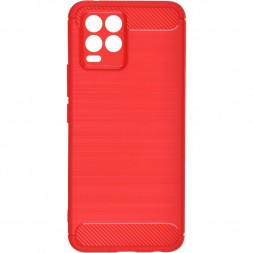Накладка силиконовая для Realme 8 / 8 Pro карбон сталь красная