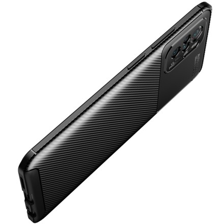 Накладка силиконовая для Xiaomi Redmi Note 10 / Xiaomi Redmi Note 10S / Poco M5s под карбон черная
