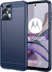 Накладка силиконовая для Motorola Moto G13 карбон сталь синяя