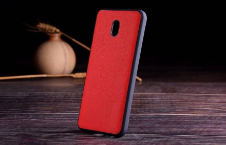 Накладка силиконовая для Xiaomi Redmi 8A под кожу красная