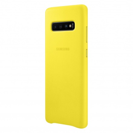 Накладка Samsung Leather Cover для Samsung Galaxy S10 Plus SM-G975 EF-VG975LYEGRU желтая