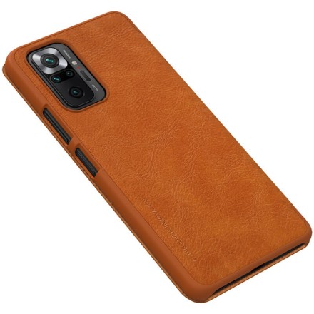 Чехол-книжка Nillkin Qin Leather Case для Xiaomi Redmi Note 10 Pro коричневый