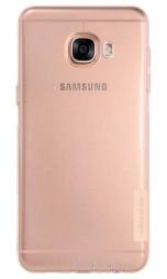 Накладка силиконовая Nillkin Nature TPU Case для Samsung Galaxy C7 C7000 прозрачно-золотая