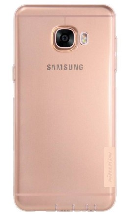 Накладка силиконовая Nillkin Nature TPU Case для Samsung Galaxy C7 C7000 прозрачно-золотая