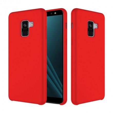 Накладка силиконовая Silicone Cover для Samsung Galaxy A8 (2018) A530 красная