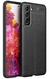 Накладка силиконовая для Samsung Galaxy S21 G991 под кожу чёрная