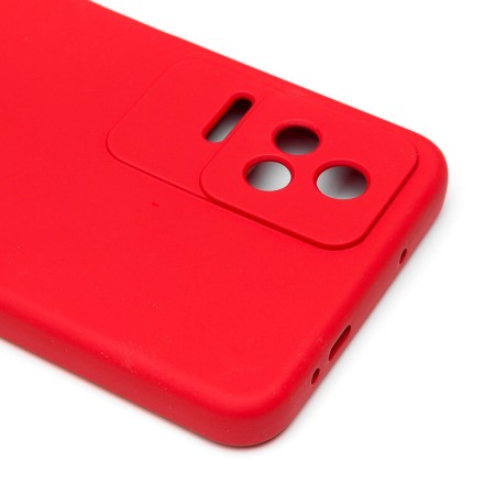 Накладка силиконовая Silicone Cover для Poco F4 5G красная