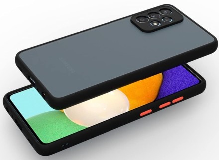 Накладка пластиковая матовая для Samsung Galaxy A73 5G A736 с силиконовой окантовкой чёрная