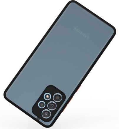 Накладка пластиковая матовая для Samsung Galaxy A73 5G A736 с силиконовой окантовкой чёрная