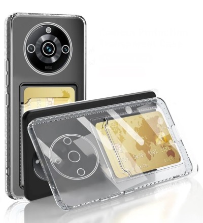 Накладка силиконовая Clear Case для Realme 11 Pro / Realme 11 Pro Plus (11 Pro+) / Realme Narzo 60 Pro с кардхолдером прозрачная