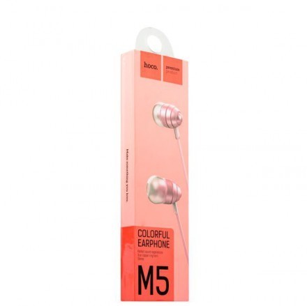 Наушники Hoco M5 Colorful Conch Universal Earphone розовые
