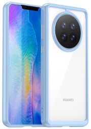 Накладка пластиковая для Huawei Mate 50 Pro с силиконовой окантовкой голубая