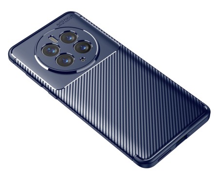 Накладка силиконовая для Huawei Mate 50 Pro под карбон синяя