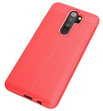 Накладка силиконовая для Xiaomi Redmi Note 8 Pro под кожу красная
