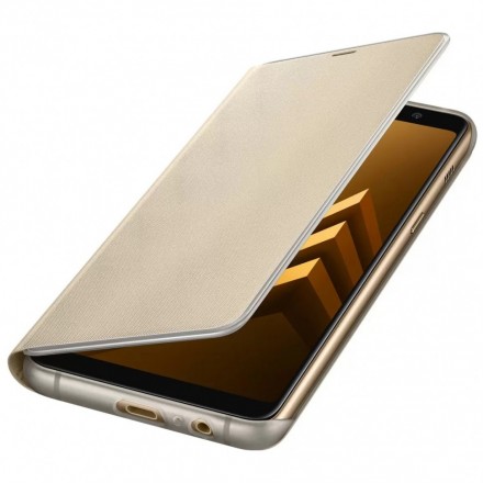 Чехол Samsung Neon Flip Cover для Samsung Galaxy A8 Plus (2018) A730 EF-FA730PFEGRU золотистый