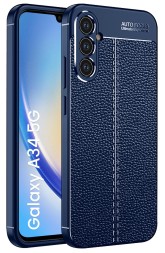 Накладка силиконовая для Samsung Galaxy A34 5G A346 под кожу синяя