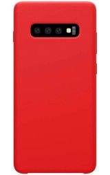 Накладка силиконовая Silicone Cover для Samsung Galaxy S10 Plus G975 красная