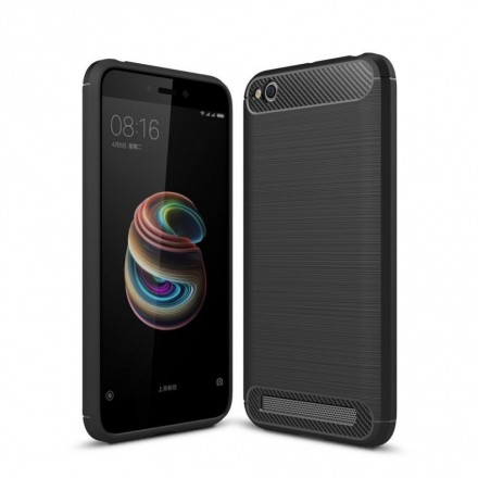 Накладка силиконовая для Xiaomi Redmi 5A карбон сталь черная