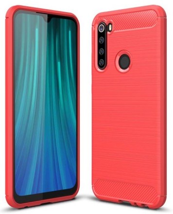Накладка силиконовая для Xiaomi Redmi Note 8 / Xiaomi Redmi Note 8 (2021) карбон сталь красная